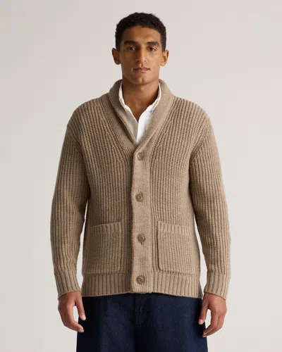 Quince Men's Australian Merino Wool Shawl Collar Cardigan Sweater In Malted Toffee