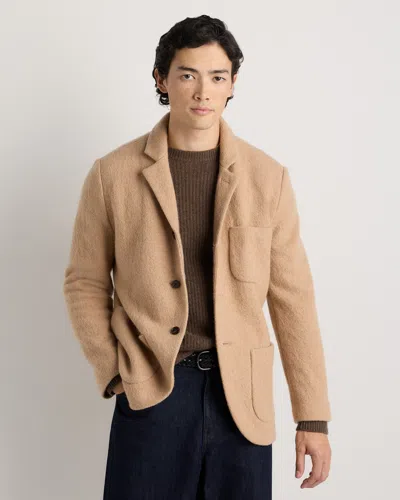 Quince Men's Boiled Wool Cashmere Blazer In Brown