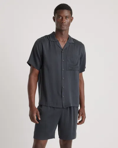 Quince Men's Button Down Short Set In Black