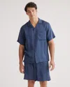 Quince Men's Button Down Short Set In Indigo