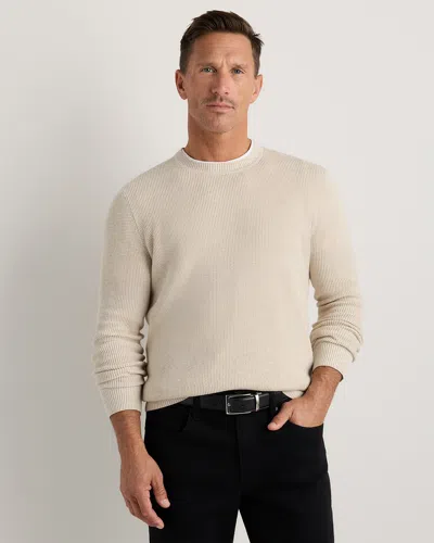 Quince Men's Cashmere Waffle Crewneck Sweater In Brown