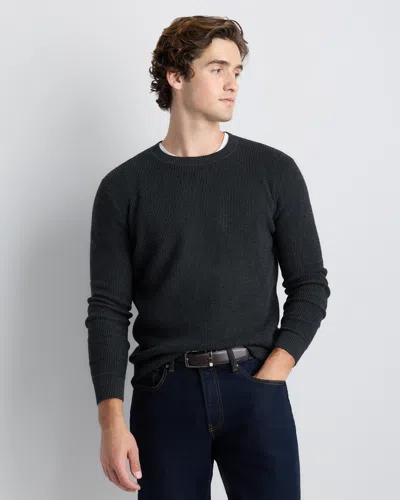 Quince Men's Cashmere Waffle Crewneck Sweater In Gray