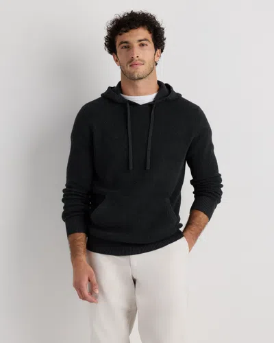 Quince Men's Cashmere Waffle Hoodie In Gray