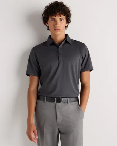 Quince Men's Commuter Stretch Pique Polo In Black