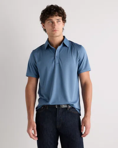 Quince Men's Commuter Stretch Pique Polo In Blue