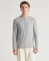 Quince Men's Cotton Modal Long Sleeve Henley T-shirt In Heather Grey
