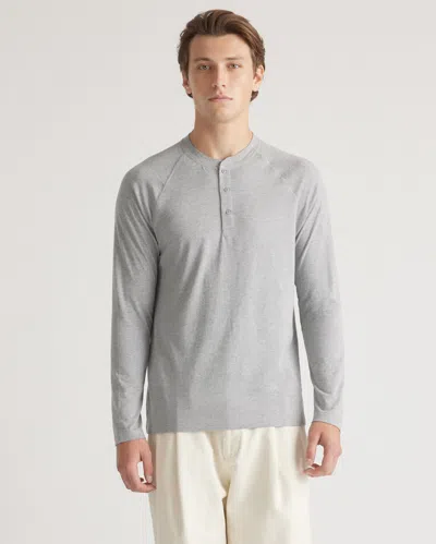 Quince Men's Cotton Modal Long Sleeve Henley T-shirt In Heather Grey