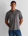 Quince Men's Cotton Modal Short Sleeve Henley T-shirt In Gray