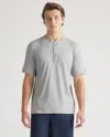 Quince Men's Cotton Modal Short Sleeve Henley T-shirt In Heather Grey