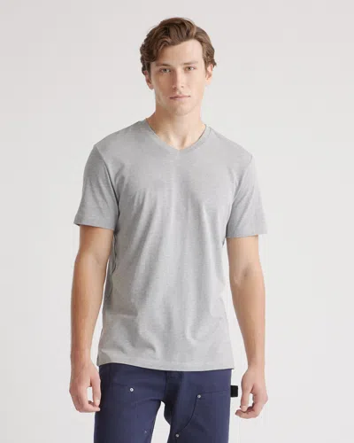 Quince Men's Cotton Modal V-neck T-shirt In Heather Grey