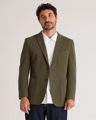 Quince Men's Cotton Pique Knit Blazer In Olive