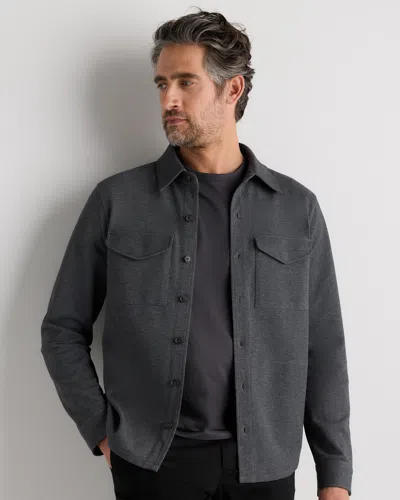 Quince Men's Cotton Pique Knit Overshirt In Gray