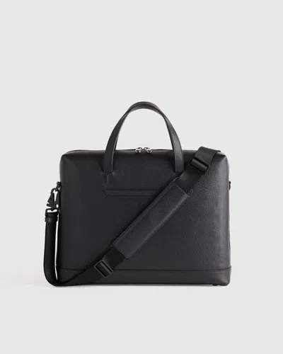 Quince Men's Excursion Italian Leather Slim Laptop Bag In Black