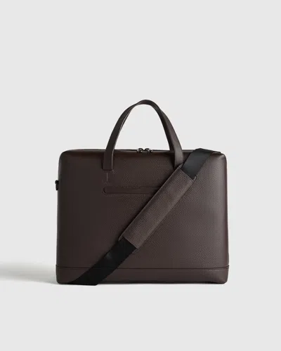 Quince Men's Excursion Italian Leather Slim Laptop Bag In Brown