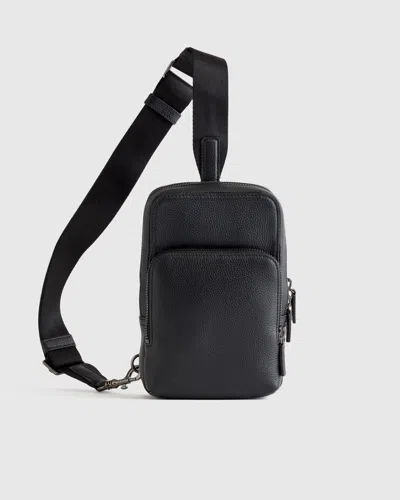 Quince Men's Excursion Italian Leather Sling Pack In Black