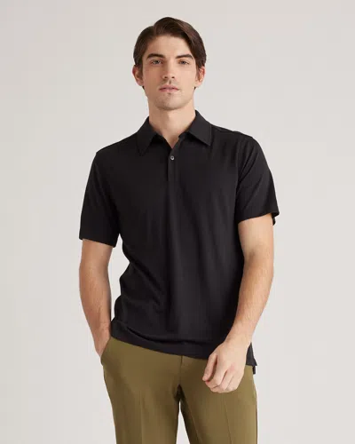 Quince Men's Extra-fine Australian Merino Polo In Black
