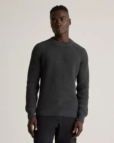 Quince Men's Fisherman Crew Sweater In Charcoal