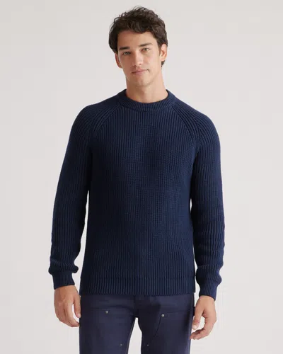 Quince Men's Fisherman Crew Sweater In Navy