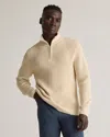 Quince Men's Fisherman Quarter-zip Sweater In Alabaster