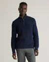Quince Men's Fisherman Quarter-zip Sweater In Navy