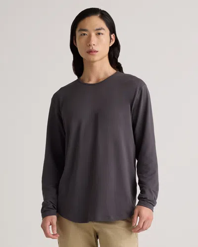 Quince Men's Flex Curve Long Sleeve T-shirt In Dark Coal
