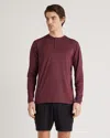 Quince Men's Flowknit Breeze Performance Long Sleeve Henley T-shirt In Burgundy