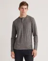 Quince Men's Flowknit Breeze Performance Long Sleeve Henley T-shirt In Charcoal