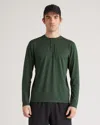 Quince Men's Flowknit Breeze Performance Long Sleeve Henley T-shirt In Olive