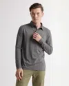 Quince Men's Flowknit Breeze Performance Long Sleeve Polo In Charcoal