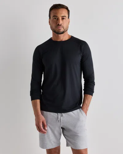 Quince Men's Flowknit Breeze Performance Long Sleeve T-shirt In Black