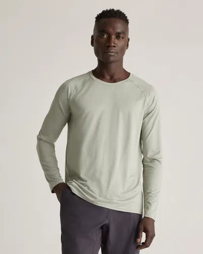 Quince Men's Flowknit Breeze Performance Long Sleeve T-shirt In Heather Aloe