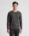 Quince Men's Flowknit Breeze Performance Long Sleeve T-shirt In Heather Black