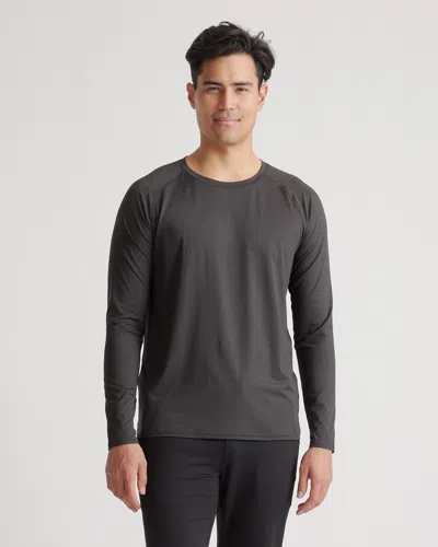 Quince Men's Flowknit Breeze Performance Long Sleeve T-shirt In Heather Black