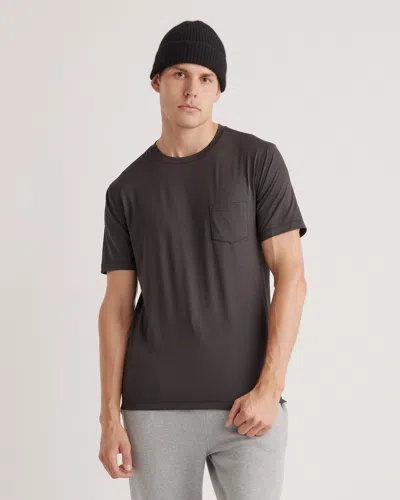 Quince Men's Flowknit Breeze Performance Pocket T-shirt In Heather Black