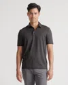 Quince Men's Flowknit Breeze Performance Polo In Heather Black