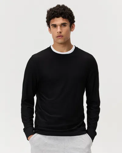 Quince Men's Flowknit Performance Crew Sweatshirt In Black