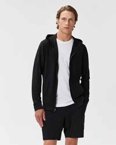 Quince Men's Flowknit Performance Full-zip Chest Pocket Hoodie In Black