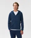 Quince Men's Flowknit Performance Full-zip Chest Pocket Hoodie In Blue
