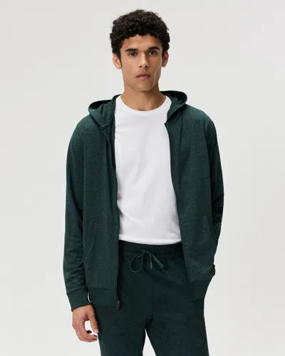 Quince Men's Flowknit Performance Full-zip Chest Pocket Hoodie In Green