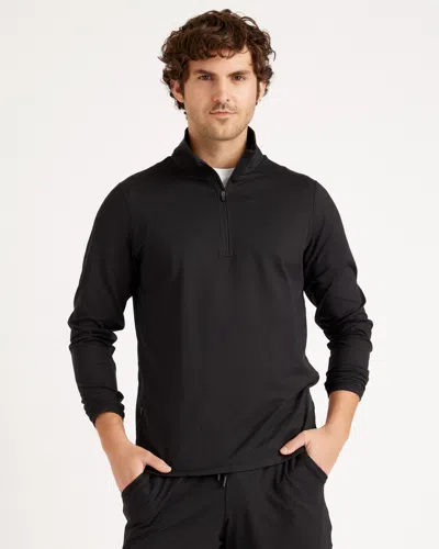 Quince Men's Super Soft Performance Half-zip Pullover In Black