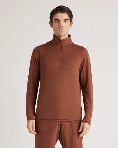 Quince Men's Flowknit Performance Half-zip In Heather Cedar