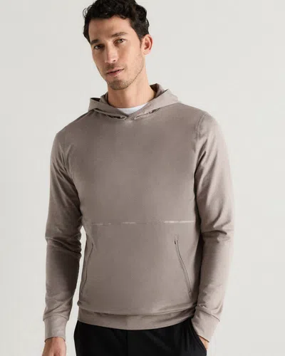 Quince Men's Flowknit Performance Hoodie In Brown