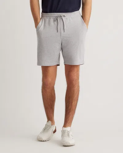 Quince Men's Flowknit Performance Short In Heather Pale Grey