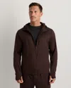 Quince Men's Flowknit Performance Zip Hoodie In Brown