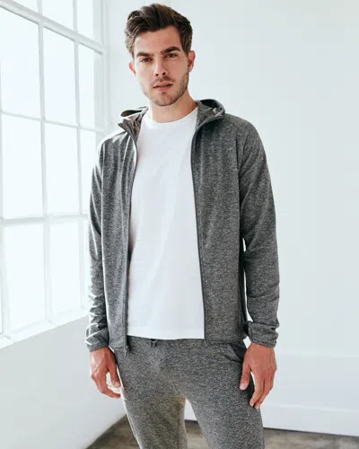 Quince Men's Super Soft Performance Zip Hoodie In Heather Grey