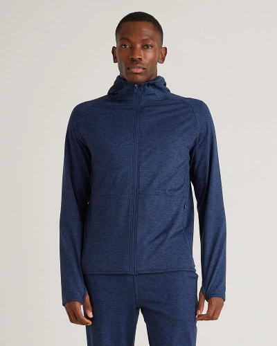 Quince Men's Super Soft Performance Zip Hoodie In Heather Navy