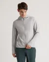 Quince Men's Flowknit Performance Zip Hoodie In Heather Pale Grey