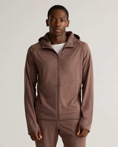 Quince Men's Flowknit Performance Zip Hoodie In Heather Sable