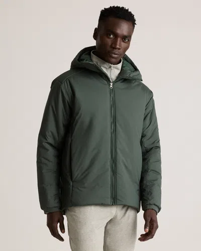 Quince Men's Hybrid Insulated Heavyweight Hooded Jacket In Verdant Pine