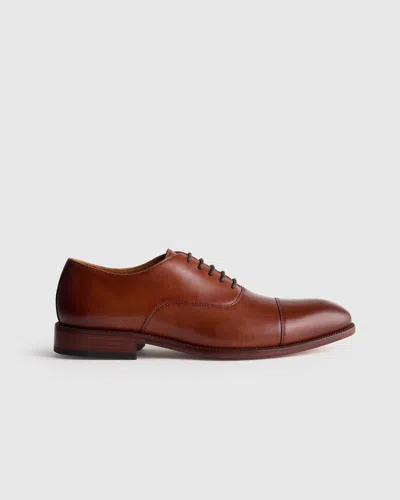 Quince Men's Italian Leather Cap Toe Oxford In Brown